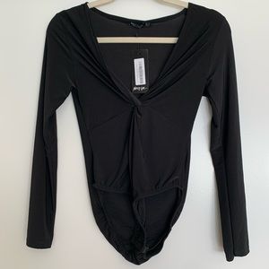 Nasty Gal Black Twisted Bodysuit